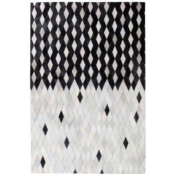 Dywan patchwork skórzany 160 x 230 cm czarno-biały MALDAN
