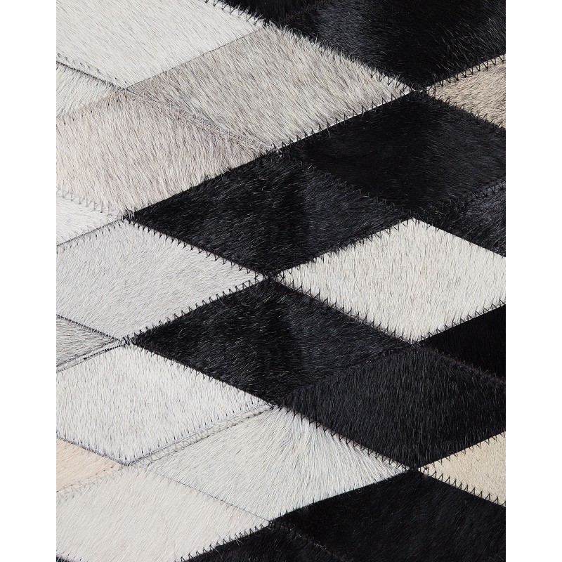 Dywan patchwork skórzany 160 x 230 cm czarno-biały MALDAN