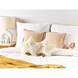 2 poduszki dekoracyjne dla dzieci gwiazdy 40 x 40 cm białe STARFRUIT