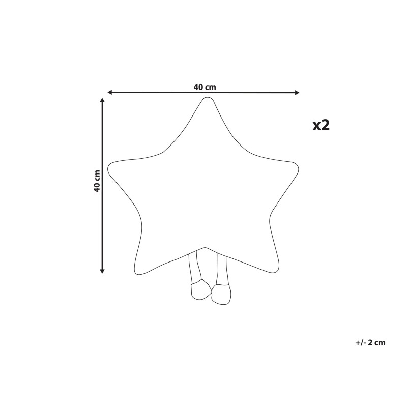 2 poduszki dekoracyjne dla dzieci gwiazdy 40 x 40 cm białe STARFRUIT