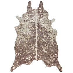 Dywan ekoskóra w łaty 150 x 200 cm beżowoszary ze złotym BOGONG