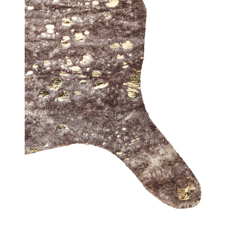 Dywan ekoskóra w łaty 150 x 200 cm beżowoszary ze złotym BOGONG