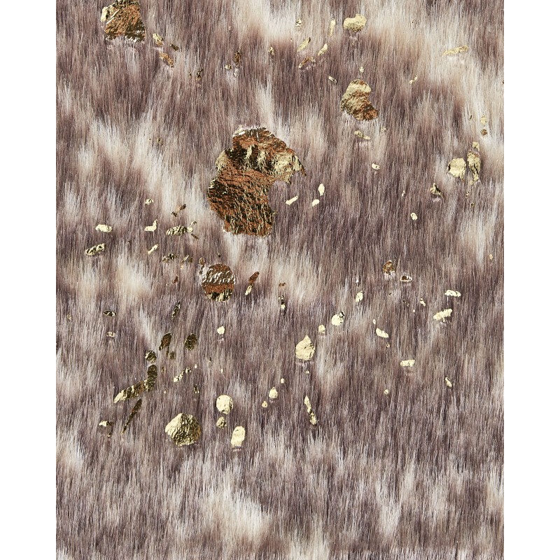 Dywan ekoskóra w łaty 150 x 200 cm beżowoszary ze złotym BOGONG