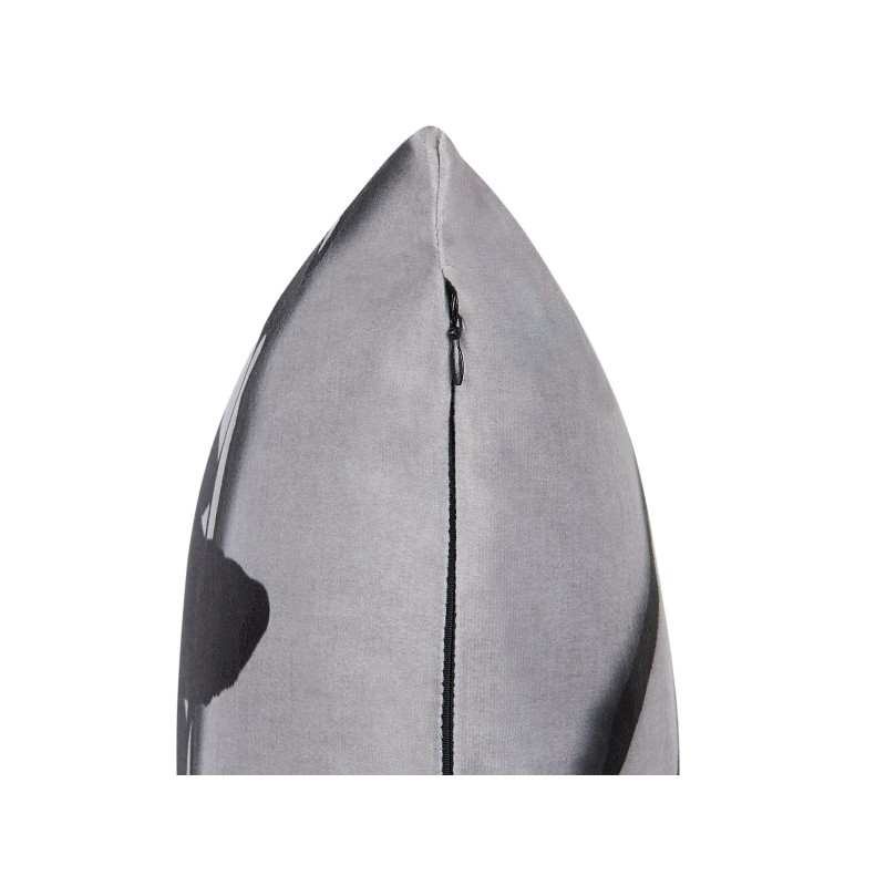 Poduszka dekoracyjna ORADEA Welur 45 x 45 cm Szary Wzór zwierzęcy