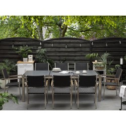 Stół ogrodowy GROSSETO 220 cm 100 cm Płomieniowany Granit Grafitowy