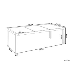 Stół ogrodowy GROSSETO 220 cm 100 cm Płomieniowany Granit Grafitowy
