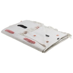 Koc ALAPPUZHA Bawełna 130 x 180 cm Biały