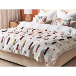 Koc ALAPPUZHA Bawełna 130 x 180 cm Biały