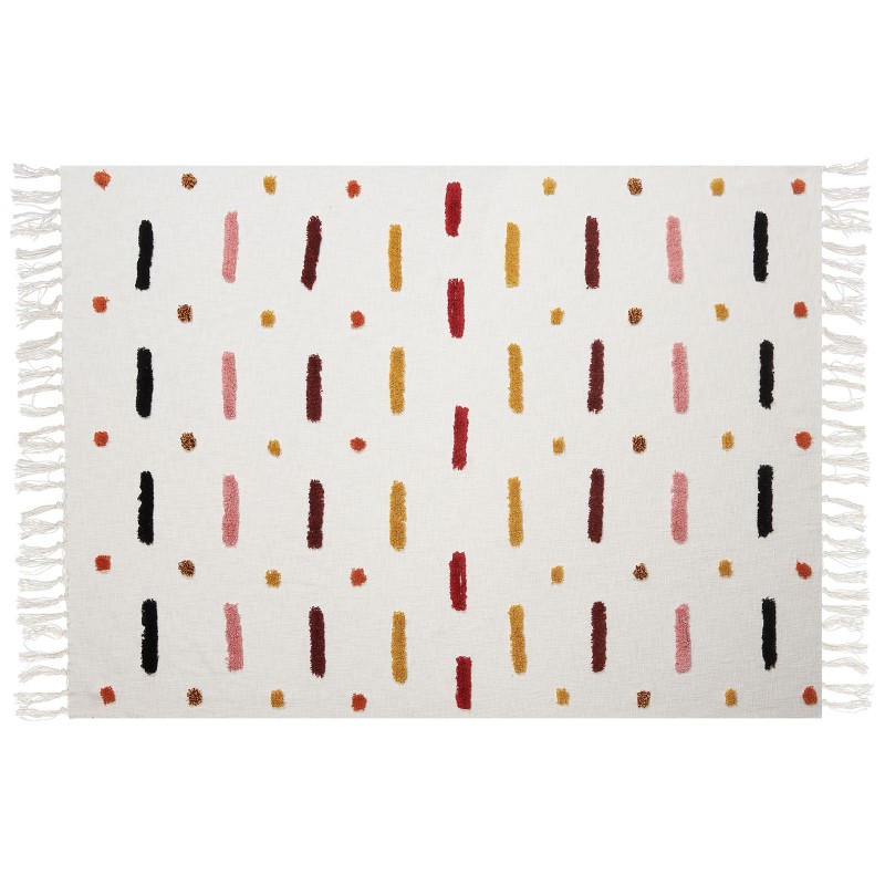 Koc ALAPPUZHA Bawełna 130 x 180 cm Biały