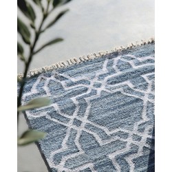 Dywan bawełniany 140 x 200 cm niebieski ADIYAMAN