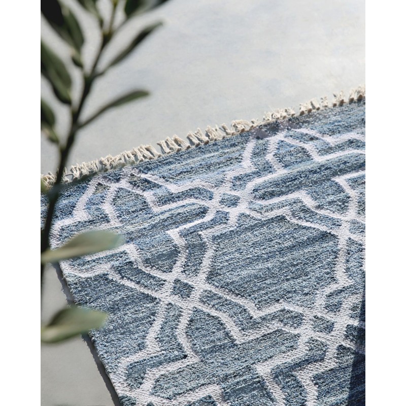 Dywan bawełniany 140 x 200 cm niebieski ADIYAMAN