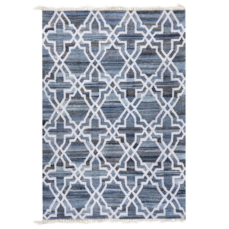 Dywan bawełniany 140 x 200 cm niebieski ADIYAMAN