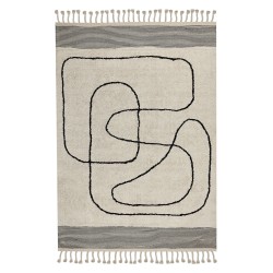 Dywan bawełniany 140 x 200 cm beżowo-czarny DOKUZ