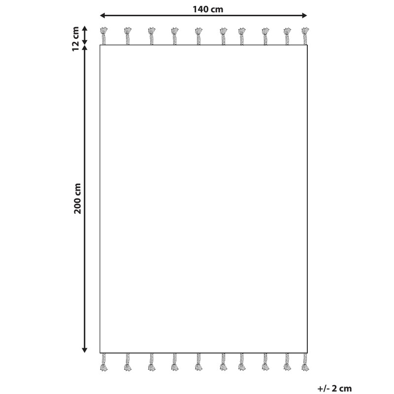 Dywan bawełniany 140 x 200 cm beżowo-czarny DOKUZ