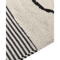Dywan bawełniany 140 x 200 cm beżowo-czarny DOKUZ