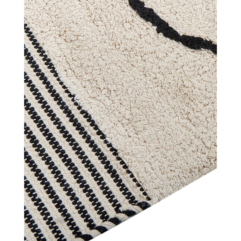 Dywan bawełniany 140 x 200 cm beżowo-czarny DOKUZ