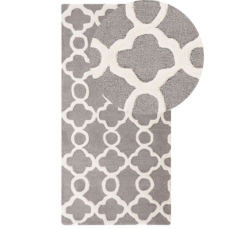 Dywan wełniany 80 x 150 cm szary ZILE