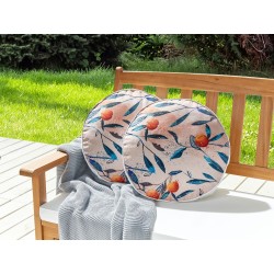 Zestaw 2 poduszek ogrodowych PIALPETTA 40 x 40 cm Pomarańczowy Wzór roślinny