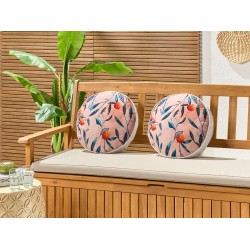 Zestaw 2 poduszek ogrodowych PIALPETTA 40 x 40 cm Pomarańczowy Wzór roślinny