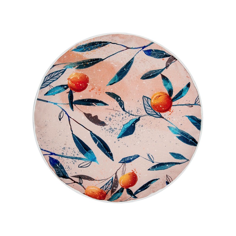 Zestaw 2 poduszek ogrodowych PIALPETTA 40 x 40 cm Pomarańczowy Wzór roślinny