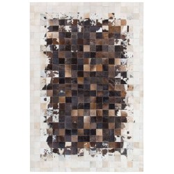 Dywan patchwork skórzany 160 x 230 cm brązowo-beżowy OKCULU