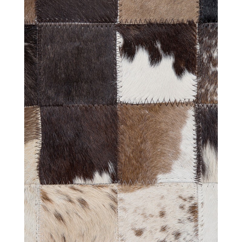 Dywan patchwork skórzany 160 x 230 cm brązowo-beżowy OKCULU