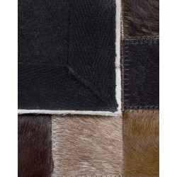 Dywan patchwork skórzany 160 x 230 cm brązowo-beżowy OKCULU