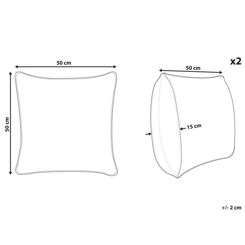 Zestaw 2 poduszek dekoracyjnych SOUK Bawełna 50 x 50 cm Kolorowy Wzór geometryczny
