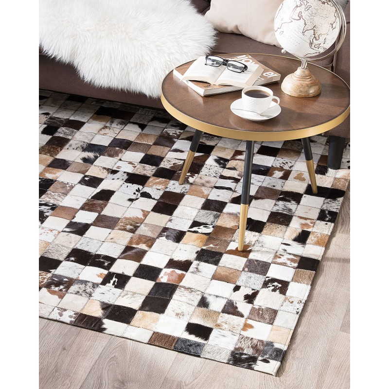 Dywan patchwork skórzany 140 x 200 cm wielokolorowy CERLI
