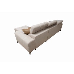 Venna I Mini Corner Sofa with Sleeping Function and USB Port in Plush Fabric, Avra 12