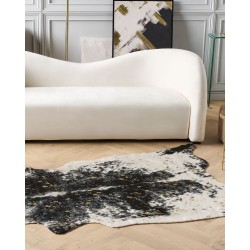 Dywan ekoskóra w łaty 130 x 170 cm czarno-biały BOGONG