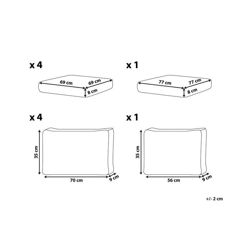 Komplet poszewek na poduchy ogrodowe MESSINA Zielony