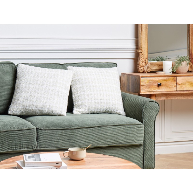 Zestaw 2 poduszek dekoracyjnych DOURIS 45 x 45 cm Jasnobeżowy W kratkę