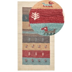 Dywan wełniany gabbeh 80 x 150 cm wielokolorowy SARILAR