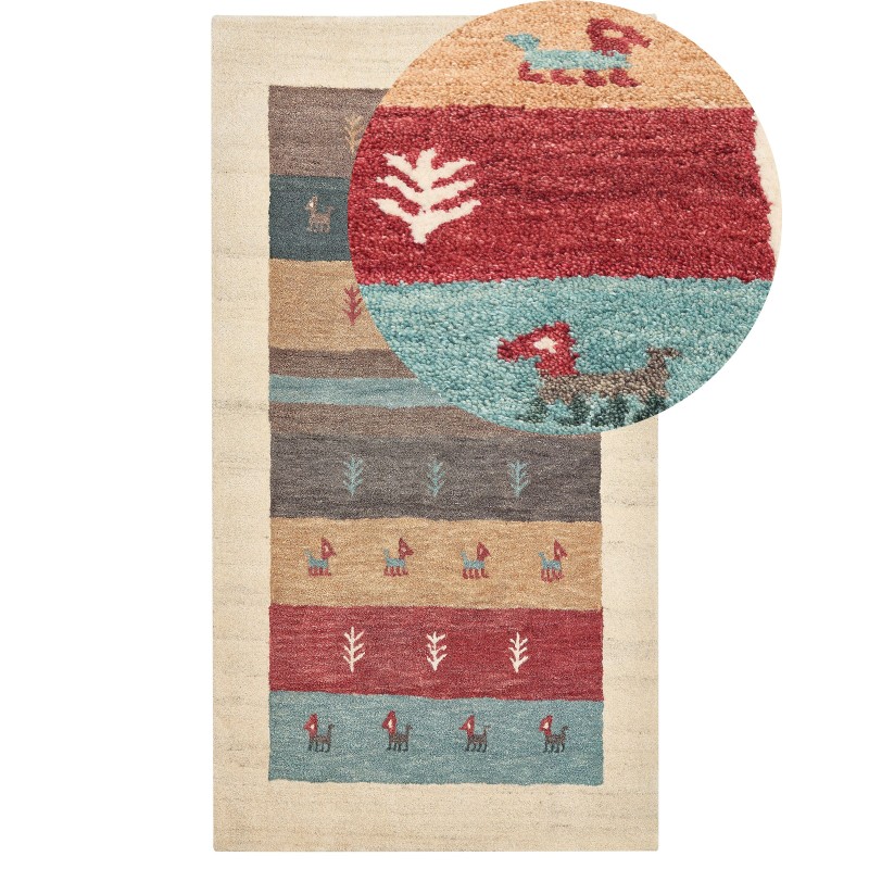 Dywan wełniany gabbeh 80 x 150 cm wielokolorowy SARILAR