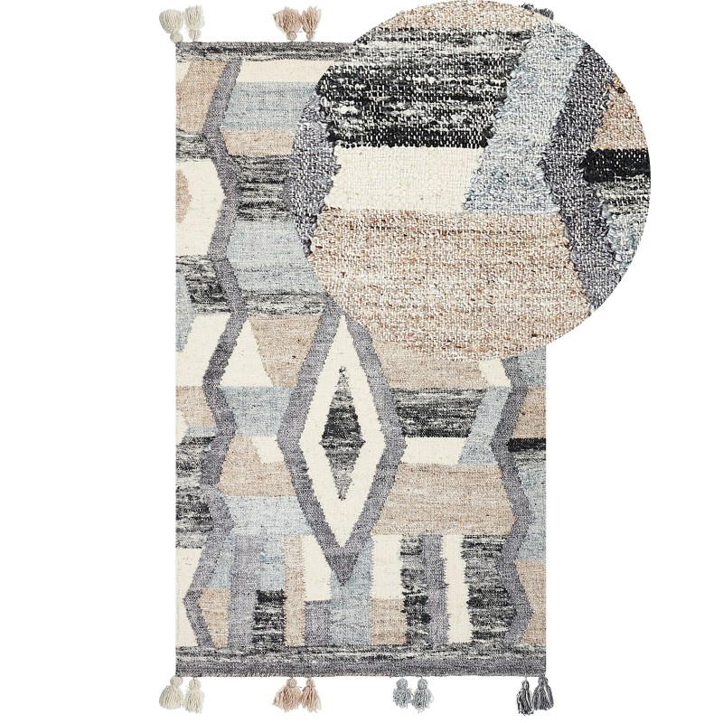 Dywan wełniany kilim 80 x 150 cm wielokolorowy AYGEZARD