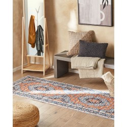 Dywan 80 x 300 cm niebieski z pomarańczowym MIDALAM