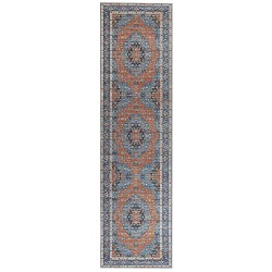 Dywan 80 x 300 cm niebieski z pomarańczowym MIDALAM