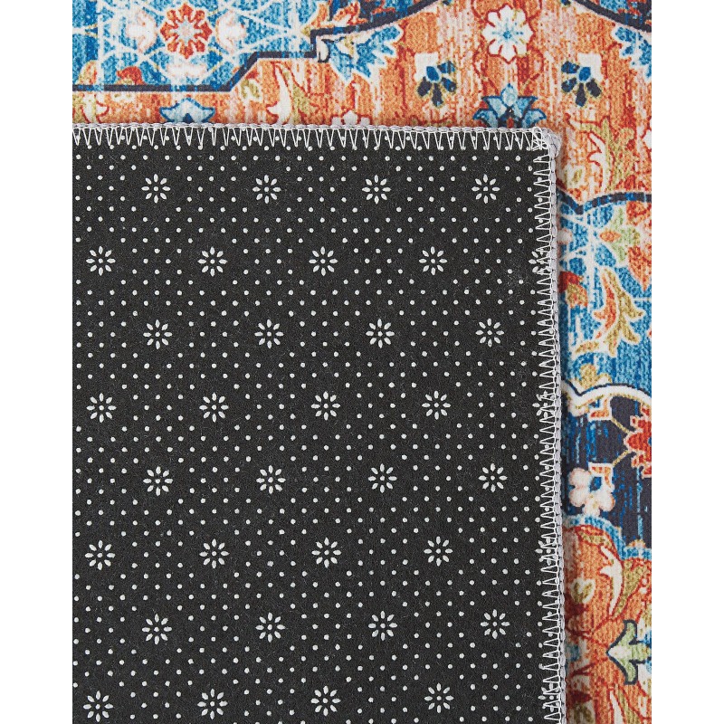 Dywan 80 x 300 cm niebieski z pomarańczowym MIDALAM