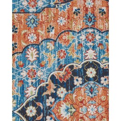 Dywan 80 x 300 cm niebieski z pomarańczowym MIDALAM