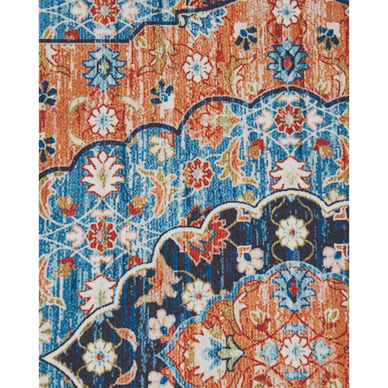 Dywan 80 x 300 cm niebieski z pomarańczowym MIDALAM