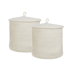 Zestaw 2 koszy SILOPI Bawełna Złamana biel