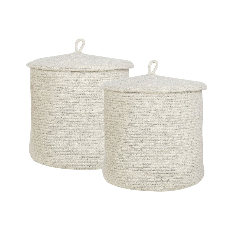 Zestaw 2 koszy SILOPI Bawełna Złamana biel