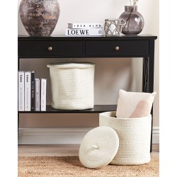 Zestaw 2 koszy SILOPI Bawełna Złamana biel