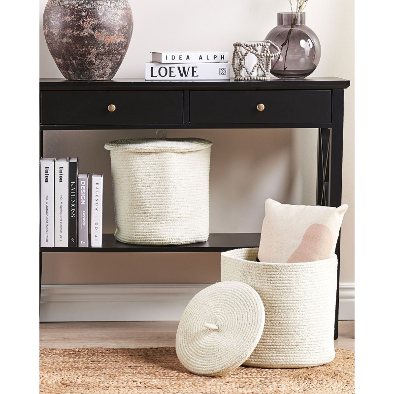 Zestaw 2 koszy SILOPI Bawełna Złamana biel