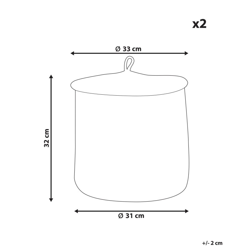 Zestaw 2 koszy SILOPI Bawełna Złamana biel