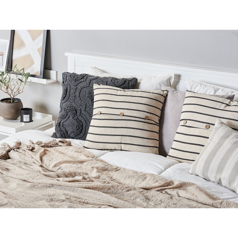 Zestaw 2 poduszek dekoracyjnych CYNARA Bawełna 43 x 43 cm Beżowy W paski