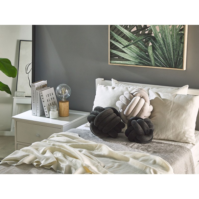 Poduszka dekoracyjna MALNI Welur 30 x 30 cm Czarny Jednolity