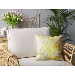 Zestaw 2 poduszek dekoracyjnych PACHIRA Bawełna 45 x 45 cm Żółty Wzór abstrakcyjny