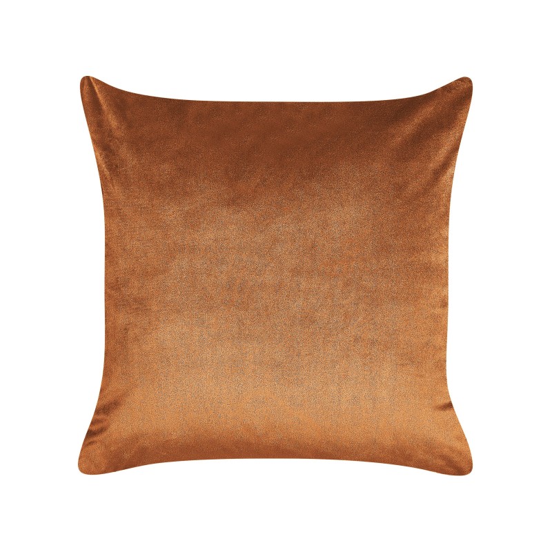 Zestaw 2 poduszek dekoracyjnych SUNFLOWER Welur 45 x 45 cm Pomarańczowy Wzór roślinny